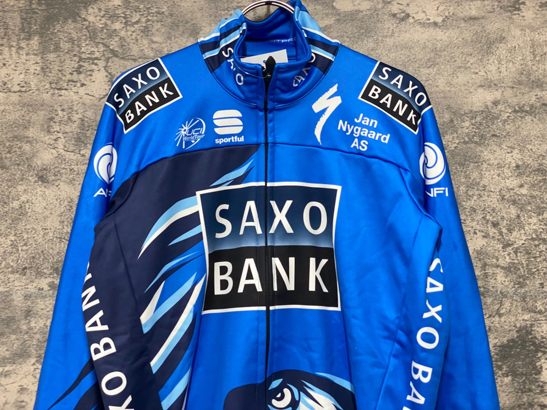 KJ808 スポーツフル sportful 長袖 サイクルジャケット 紺 L 裏起毛 SAXO BANK