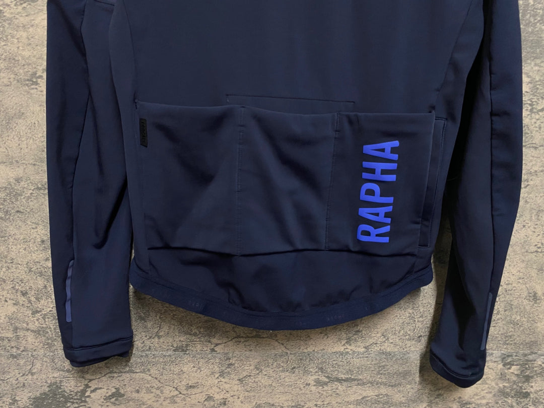 JQ367 ラファ Rapha PRO TEAM TRAINING JACKET 長袖 サイクルジャケット 濃紺 M 裏起毛