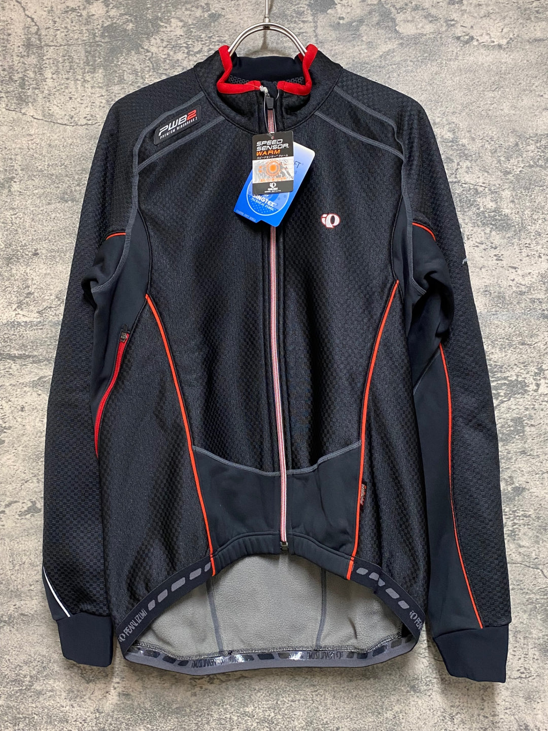 JP707 パールイズミ PEARL iZUMi 長袖 サイクルジャケット 黒 赤 L 裏起毛