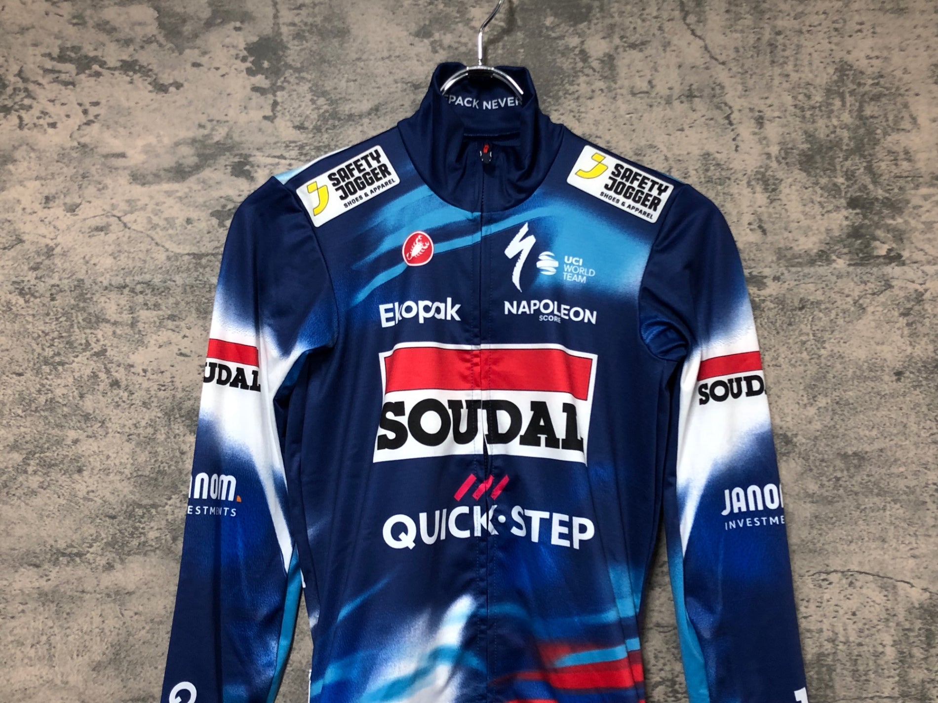 JT595 カステリ CASTELLI 長袖 サイクルジャージ 青 XS QUICK STEP