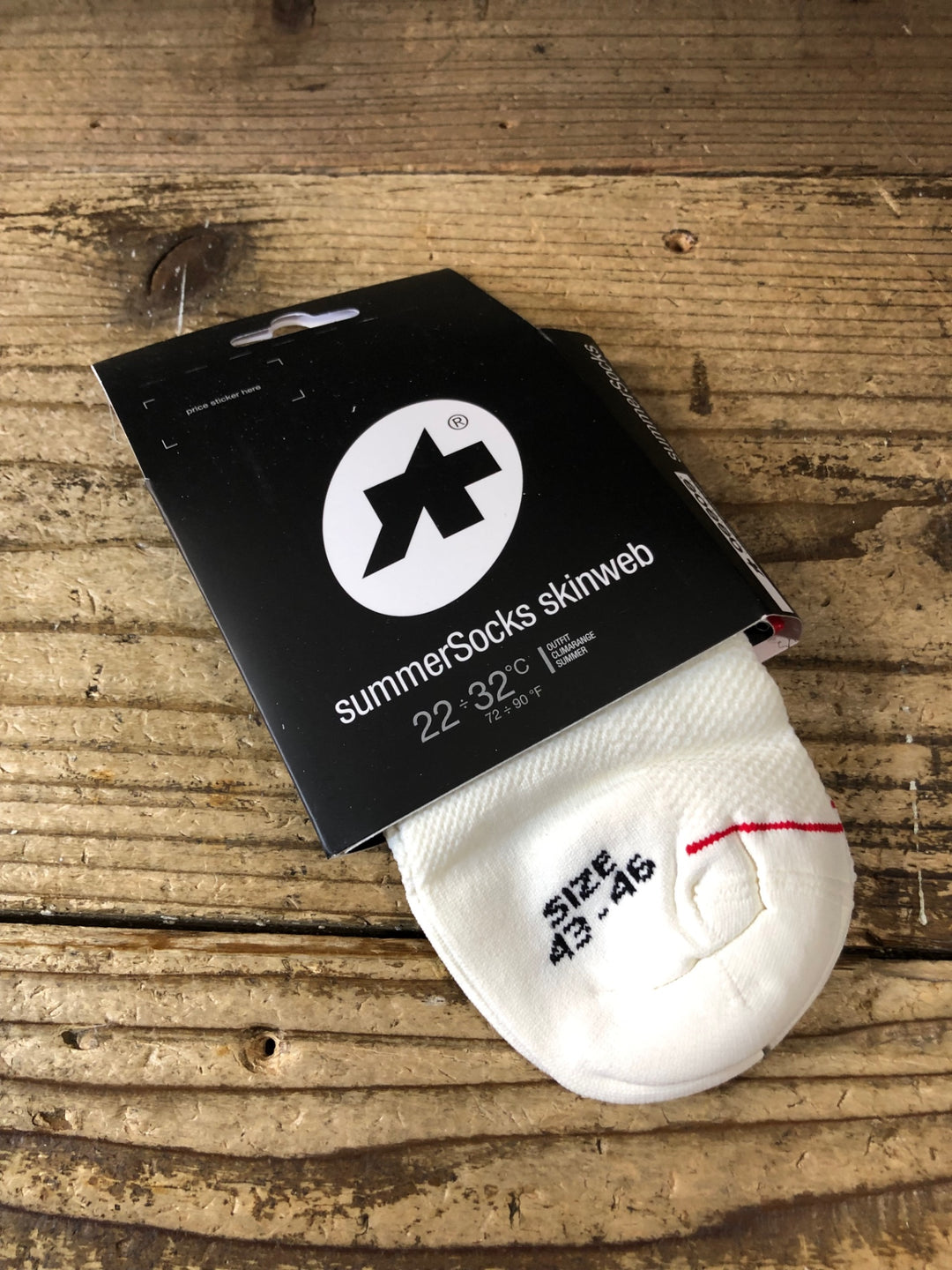JQ207 アソス assos summerSocks skinweb サイクルソックス 白 2