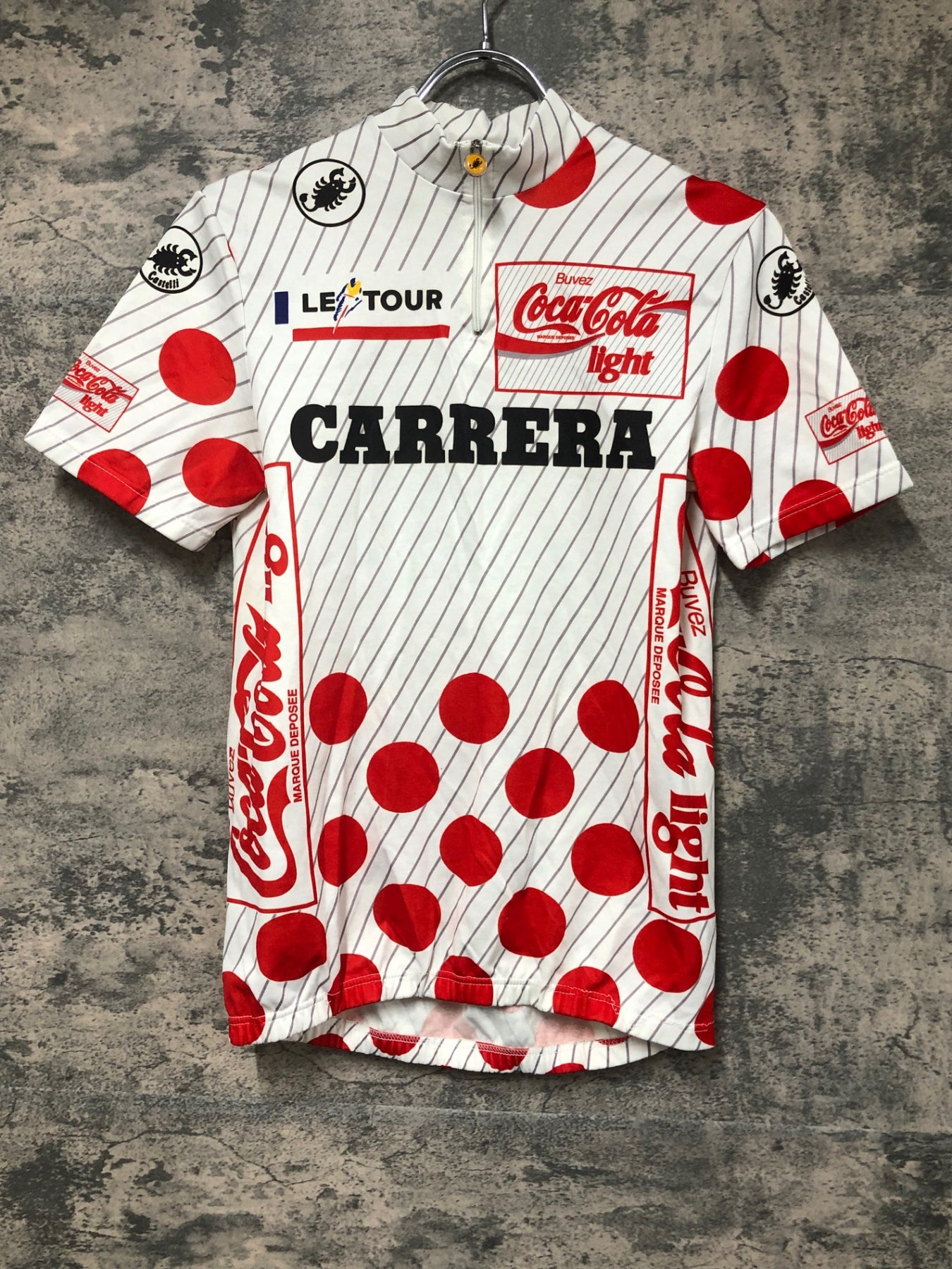 JV747 カステリ CASTELLI 半袖サイクルジャージ 白赤 ハーフジップ 3