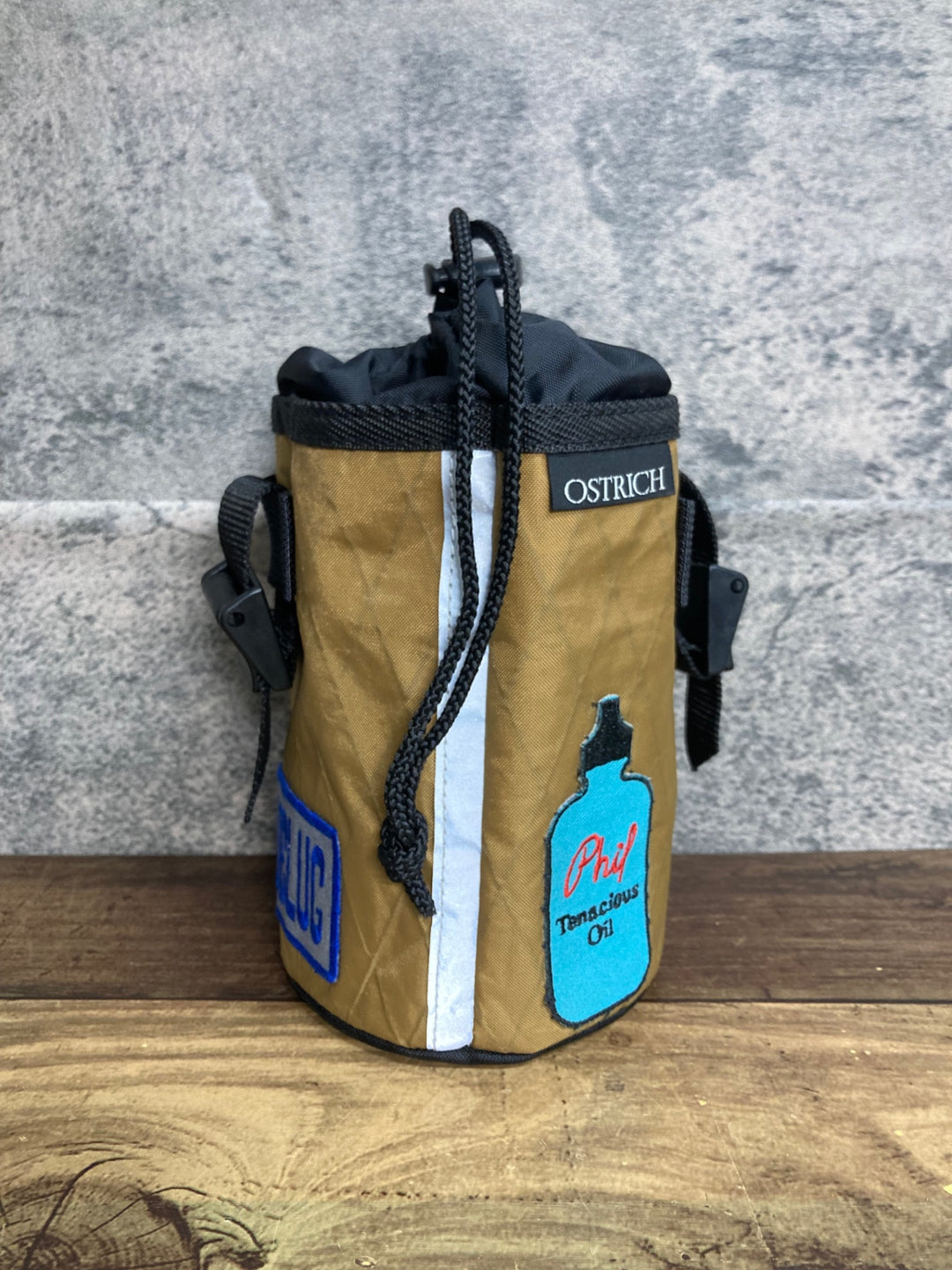 JX860 DAVOS×OSTRICH POTARI ステムバッグ 茶 ※加工品