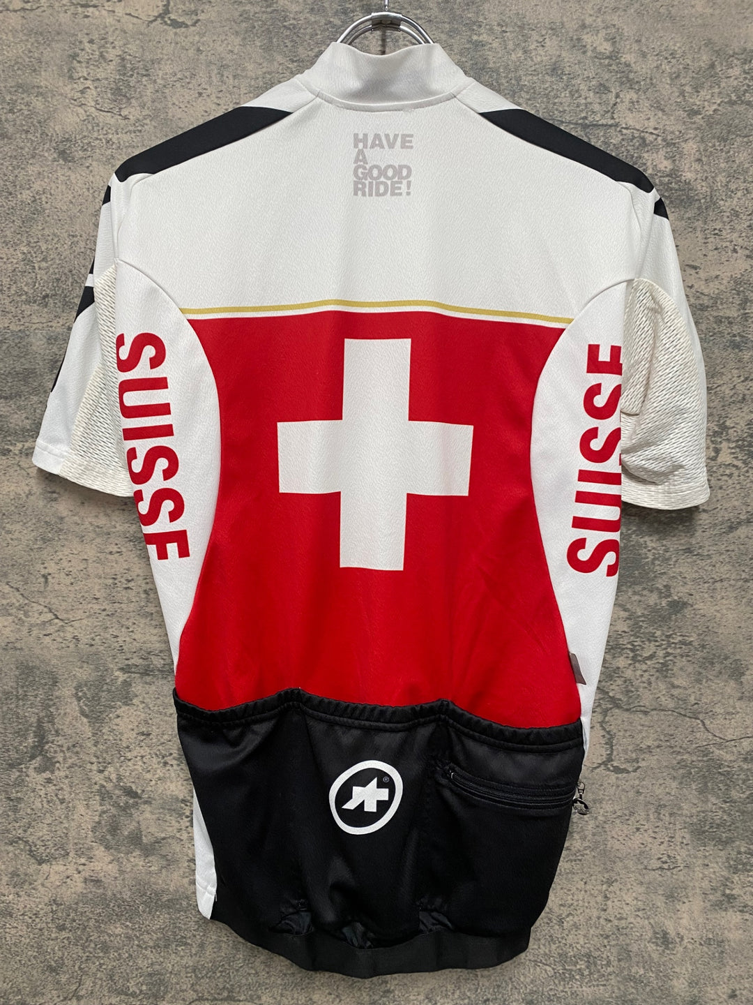 JU441 アソス ASSOS 半袖 サイクルジャージ SWISSカラー M 白赤