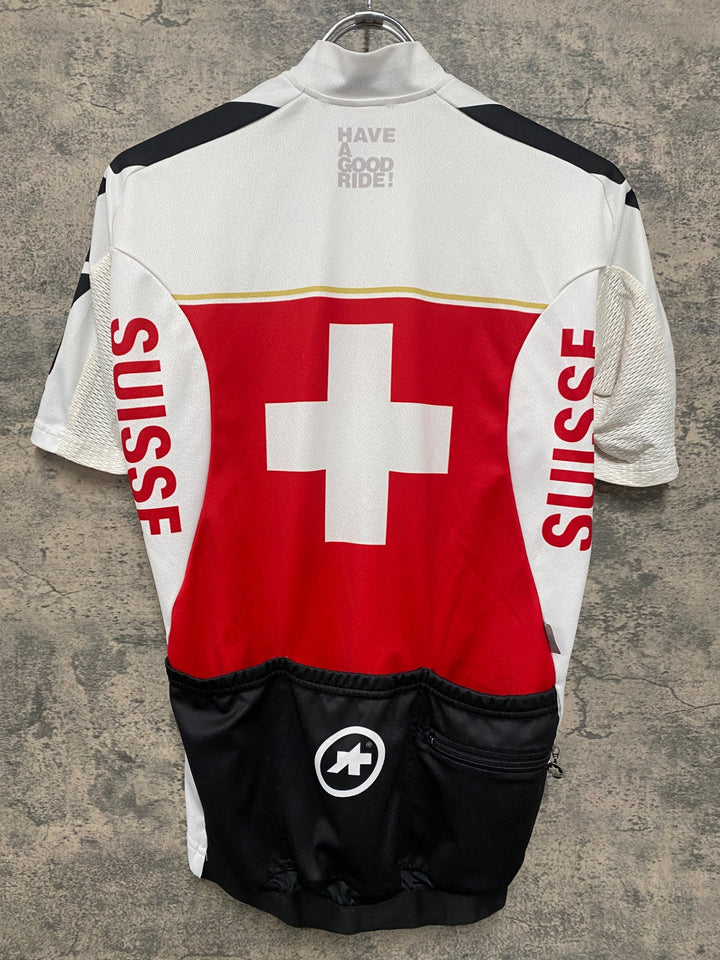 JU441 アソス ASSOS 半袖 サイクルジャージ SWISSカラー M 白赤