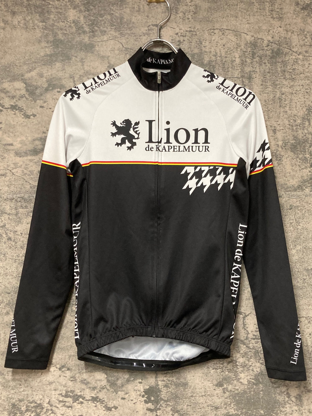 JW660 リオンドカペルミュール Lion de KAPELMUUR 長袖 サイクルジャージ 黒 白 S