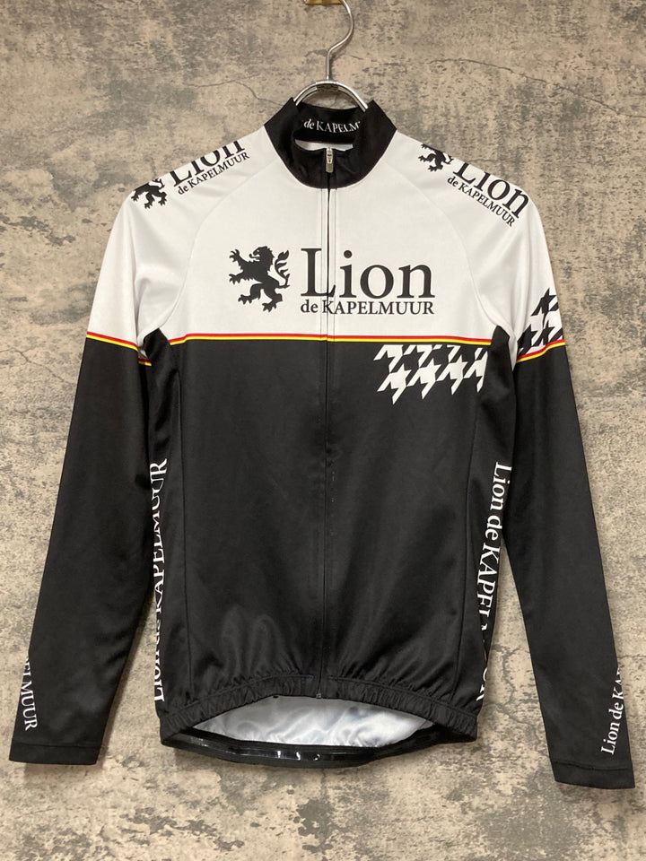 JW660 リオンドカペルミュール Lion de KAPELMUUR 長袖 サイクルジャージ 黒 白 S