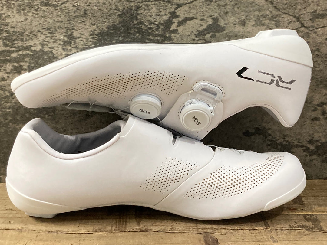 KO609 シマノ SHIMANO RC 7 SHRC703 ビンディングシューズ 白 EU42 SPD-SL