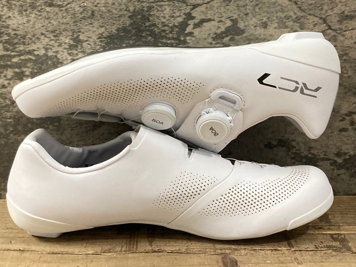 KO609 シマノ SHIMANO RC 7 SHRC703 ビンディングシューズ 白 EU42 SPD-SL