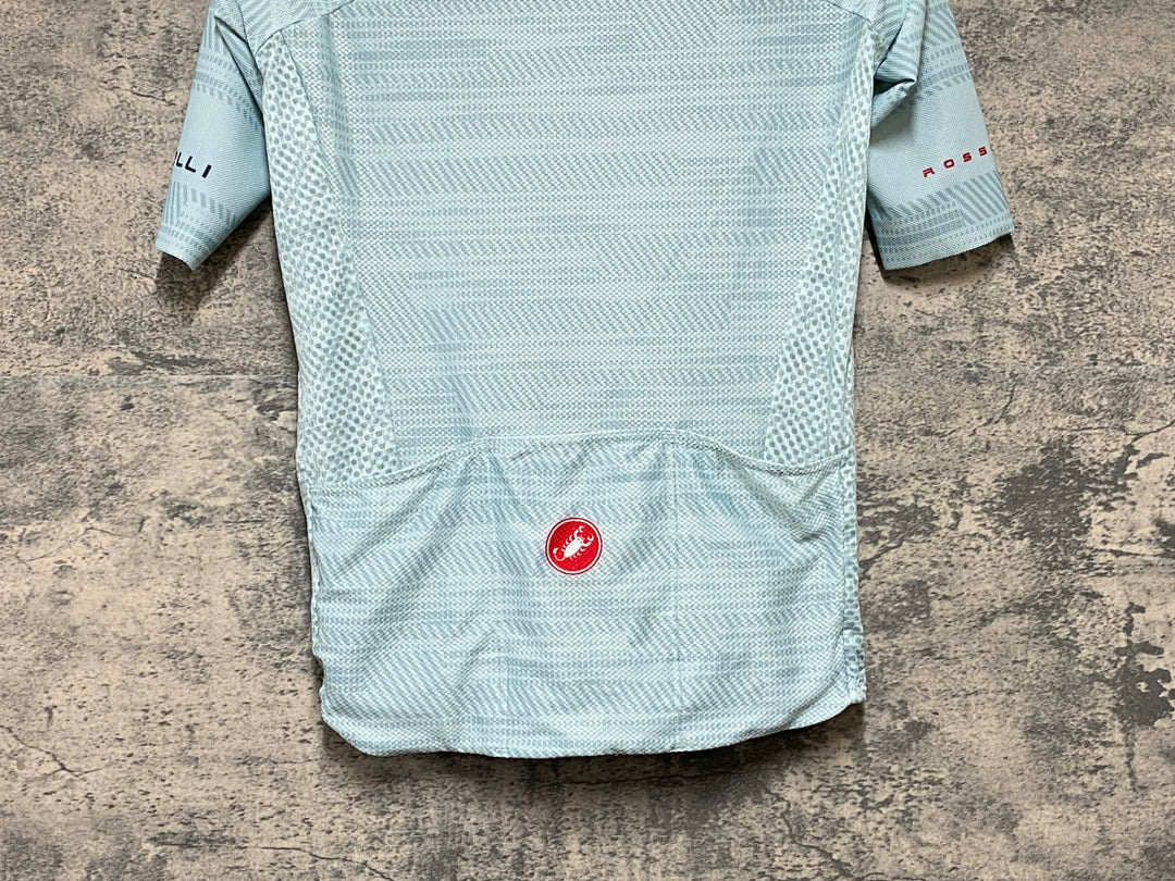 KG818 カステリ CASTELLI ロッソコルサ ROSSO CORSA 半袖 サイクルジャージ ターコイズ Ｍ