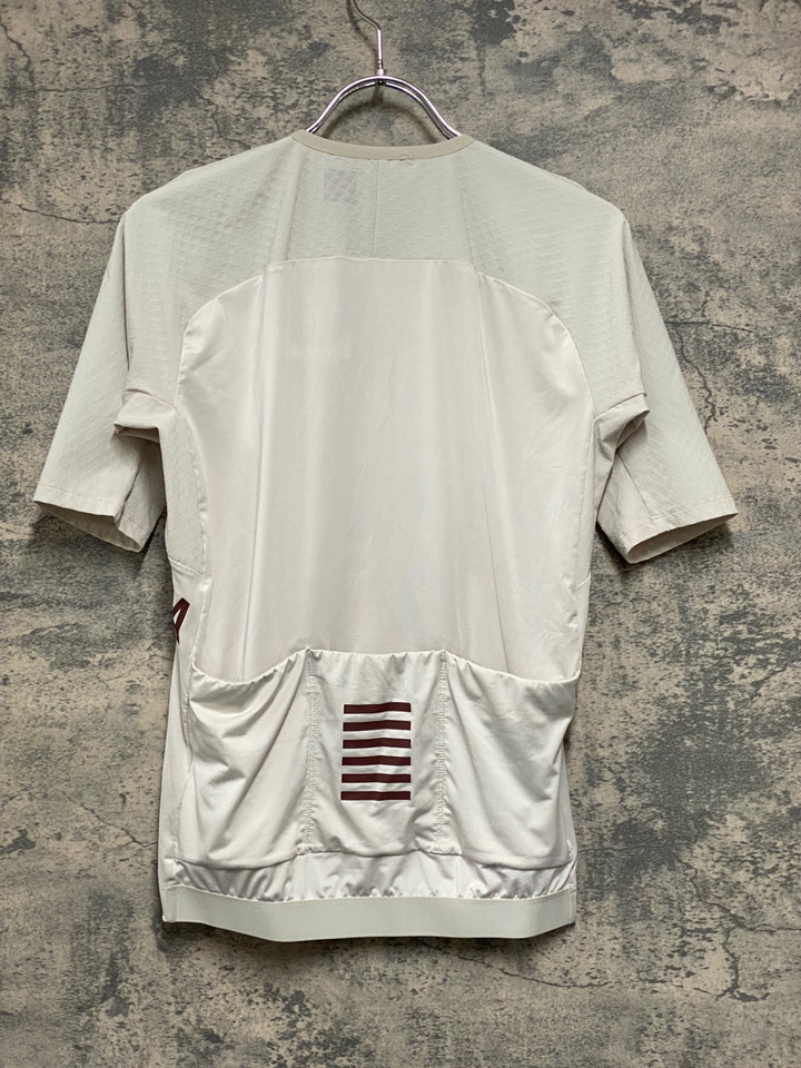 JM528 ラファ Rapha MEN'S PRO TEAM AERO JERSEY 半袖 サイクルジャージ オフホワイト L ※ほつれ