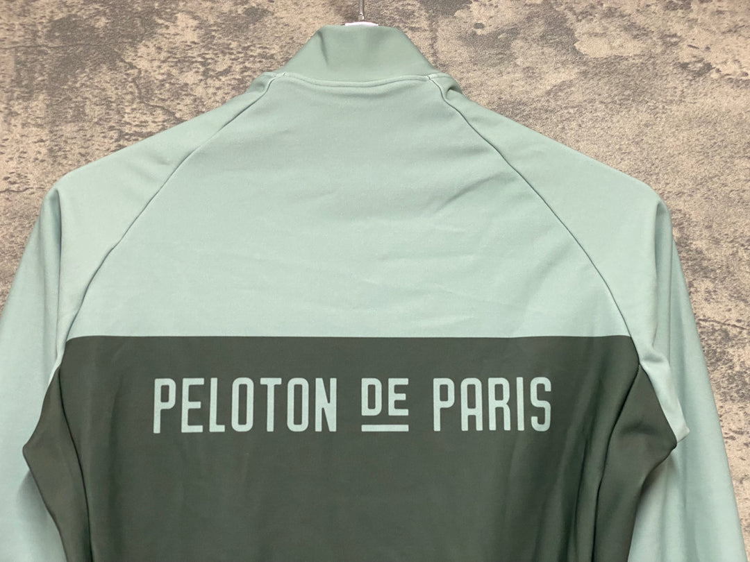 JJ320 プロトンドパリ PELOTON DE PARIS 長袖サイクルジャケット 緑 XS 裏起毛