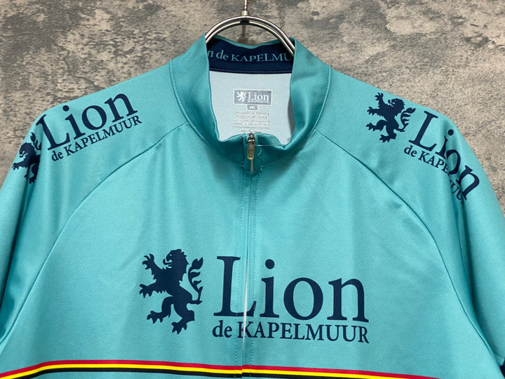 KL042 リオンドカペルミュール Lion de KAPELMUUR 半袖 サイクルジャージ チェレステ WL ※スレあり