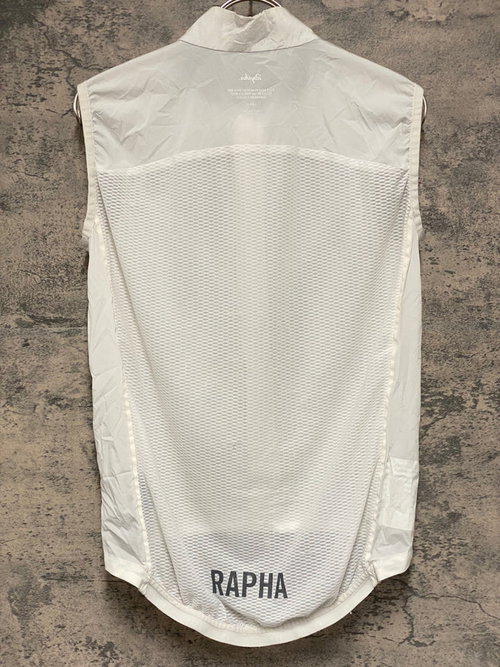 KM417 ラファ Rapha PRO TEAM LIGHTWEIGHT GILET サイクルベスト ジレ 白 S ※破れのためジャンク