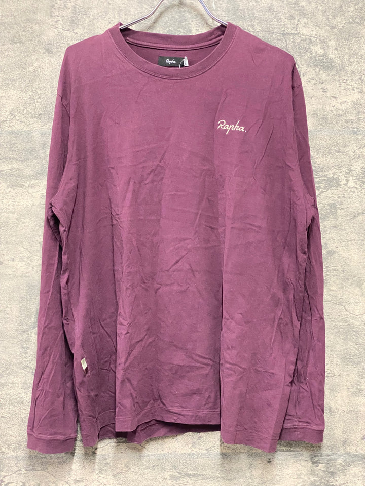 KG223 ラファ Rapha LOGO LONG SLEEVE T-SHIRT 長袖 Tシャツ バーガンディ XL