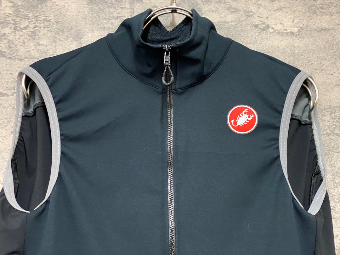 JS954 カステリ CASTELLI ROSSOCORSA perfetto サイクルベスト ジレ 紺 S GORE-TEX INFINIUM