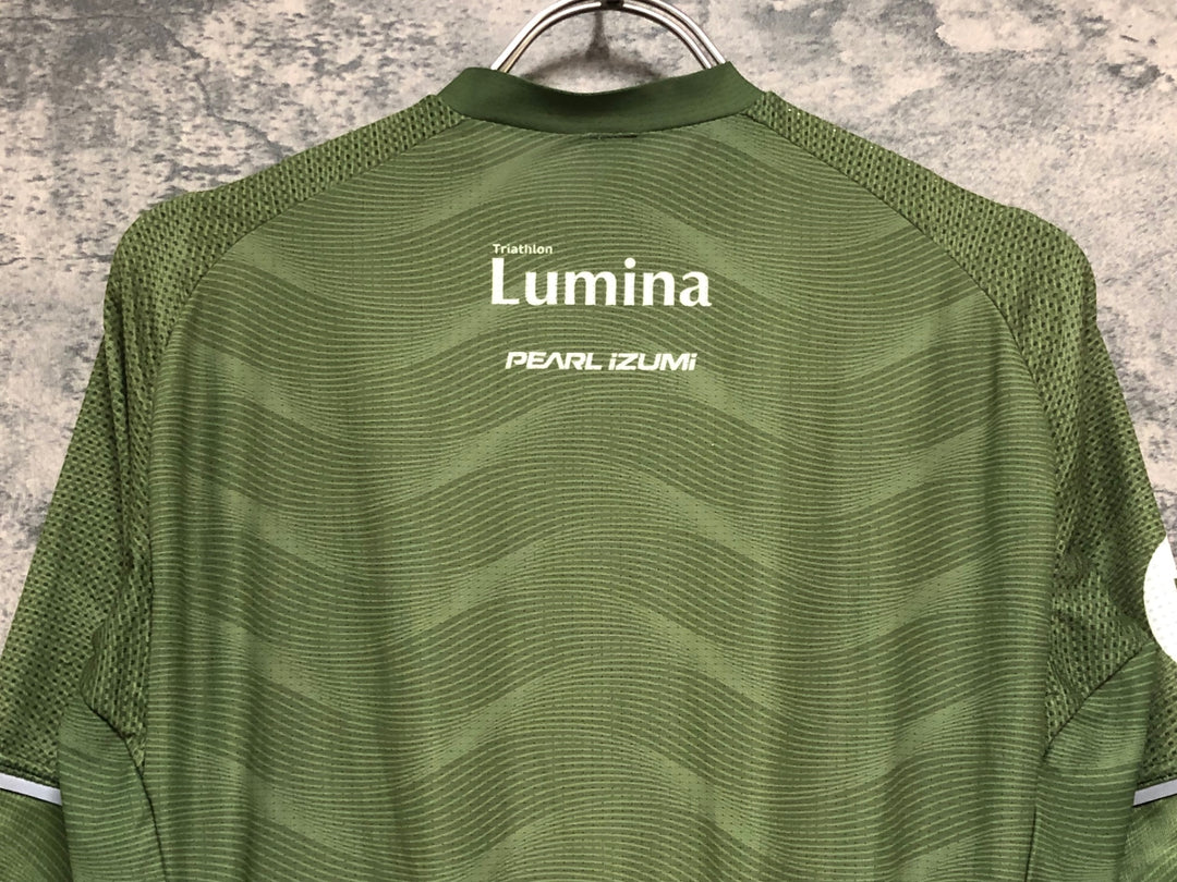 KL491 パールイズミ PEARL iZUMi Triathlon LUMINA 半袖 サイクルジャージ 緑 L