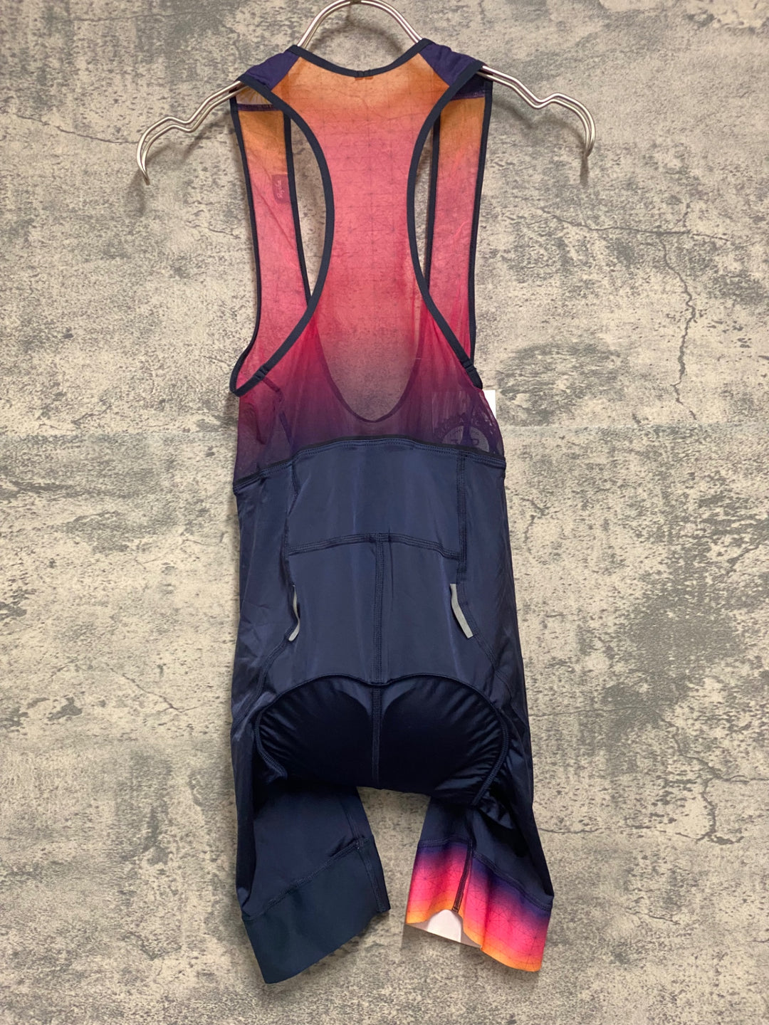 JX637 ラファ Rapha ODE TO THE SUN SOUPLESSE FLYWEIGHT BIB SHORTS 紺オレンジ レディース S