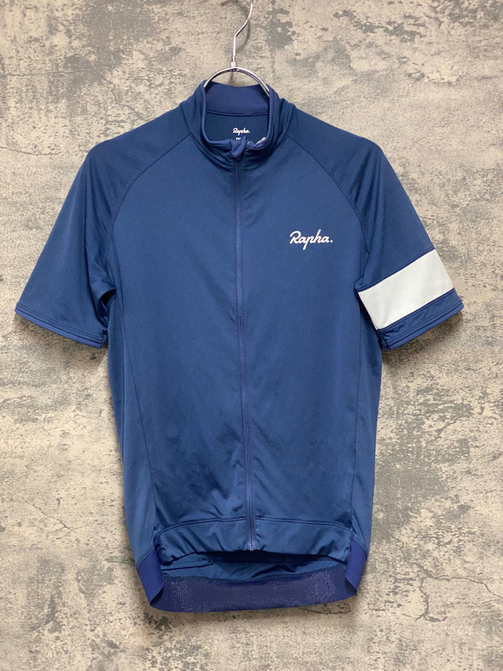 JM552 ラファ Rapha CORE JERSEY 半袖 サイクルジャージ ネイビー S ※背面ポケット小穴