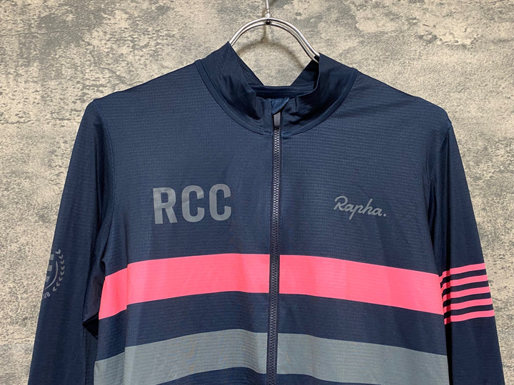 KD247 ラファ Rapha RCC PRO TEAM LONG SLEEVE JERSEY 長袖 サイクルジャージ 濃紺 XL