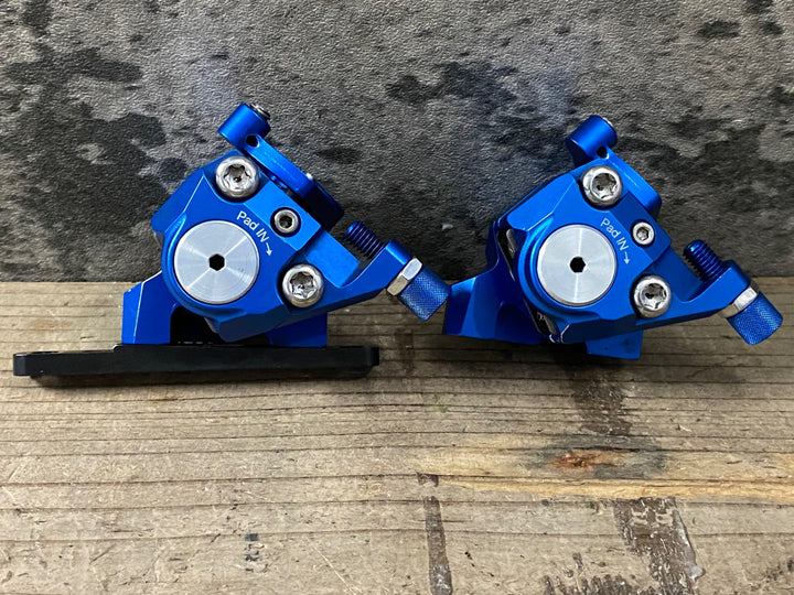 JO390 グロータック GROWTAC EQUAL MECHANICAL DISC ディスクブレーキキャリパー 前後セット 青