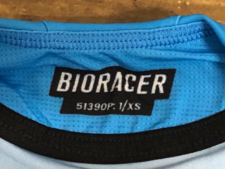 KE211 ビオレーサー BIORACER 半袖 サイクルジャージ 青 XS 富士ヒル
