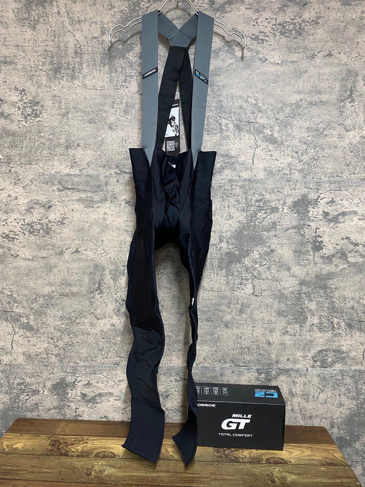 JN481 アソス assos ミレ MILLE GT 3/3 BibTights C2 裏起毛 ビブタイツ 黒 L 未使用品
