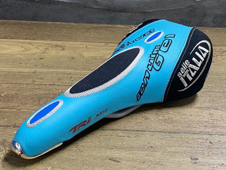 KJ651 セライタリア SELLE ITALIA TRIMATIC サドル MANGANESEレール 青