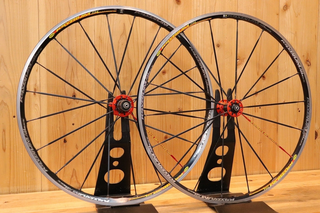 マヴィック MAVIC キシリウム KSYRIUM SL SUPERLIGHT アルミ クリンチャー ホイールセット シマノ 11/12S ナローリム 15C 【芦屋店】