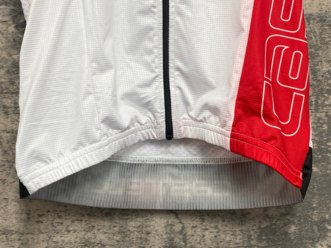 KH168 カステリ CASTELLI ロッソコルサ ROSSO CORSA 半袖 サイクルジャージ 白 M
