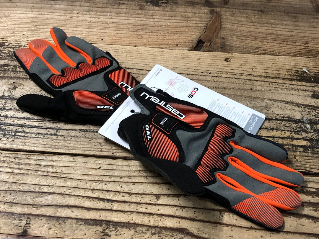 KF196 カステリ CASTELLI ARENBERG GEL LF 長指 グローブ 黒 オレンジ L