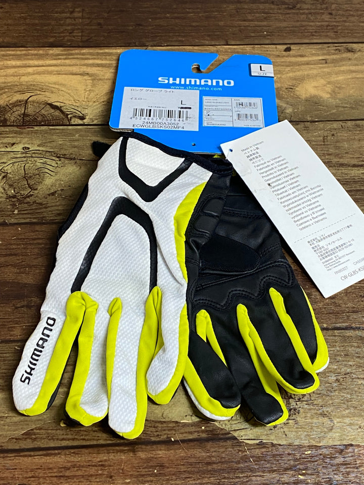 JH329 シマノ SHIMANO 長指 グローブ 白 黄 L