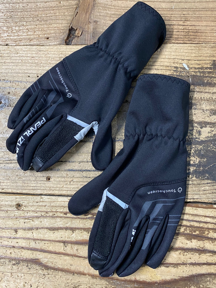 KK694 パールイズミ PEARL iZUMi 長指グローブ 黒 S 防風 スレ汚れ