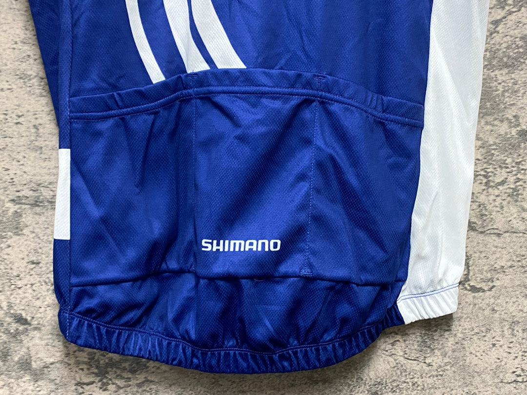 KB077 シマノ SHIMANO 半袖 サイクルジャージ 白 青 L