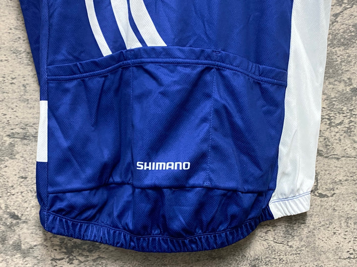 KB077 シマノ SHIMANO 半袖 サイクルジャージ 白 青 L