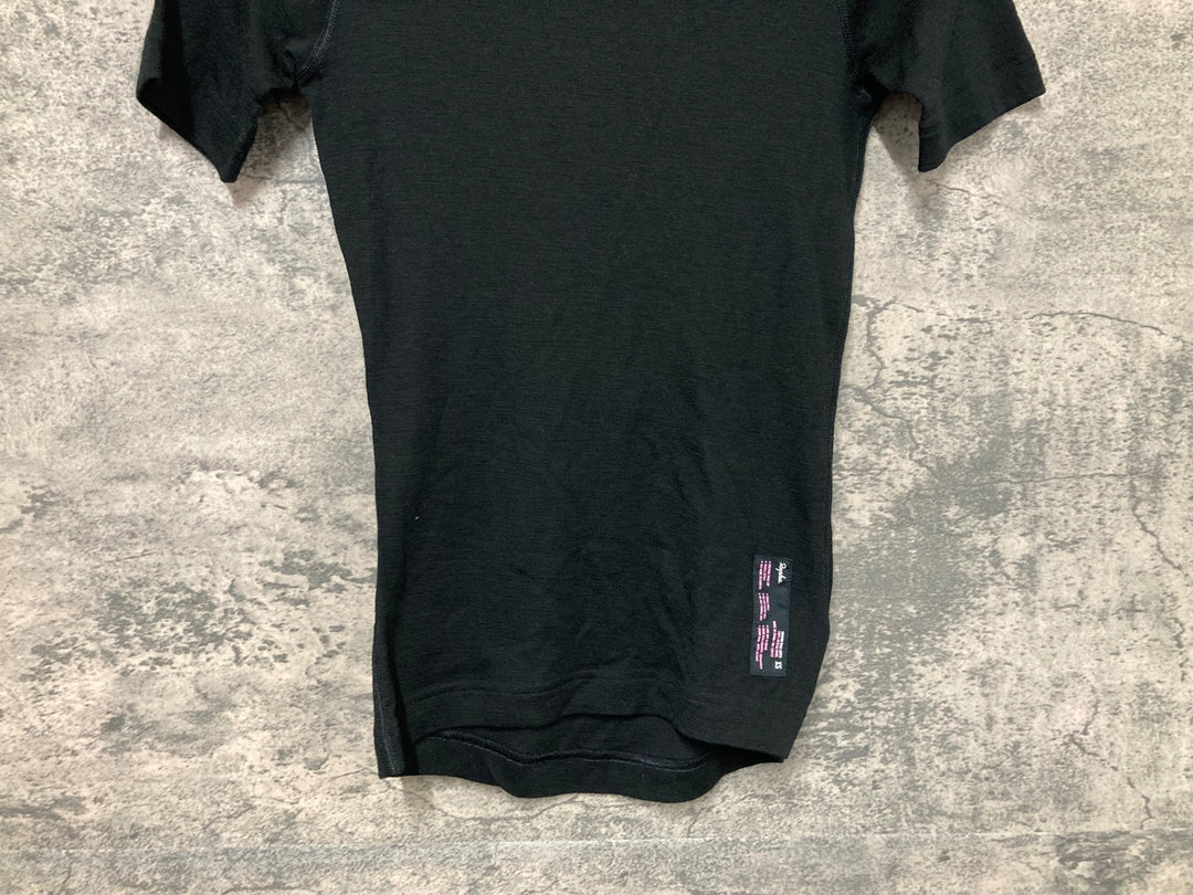 JS838 ラファ Rapha MERINO BASE LAYER 半袖 ベースレイヤー 黒 XS