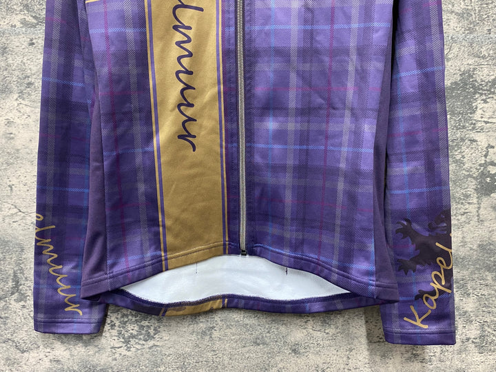KD840 カペルミュール KAPELMUUR 長袖 サイクルジャージ パープル チェック M 裏起毛