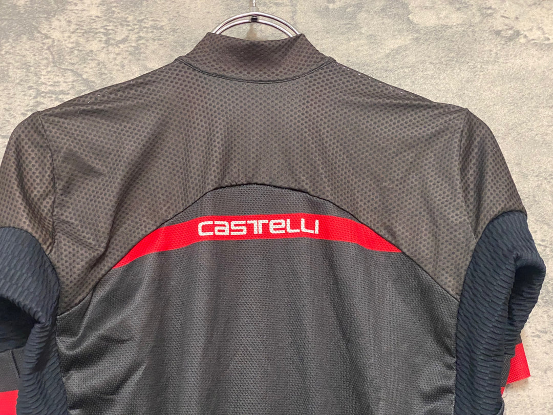 JK477 カステリ CASTELLI ROSSO CORSA 半袖 ジャージ 黒 M