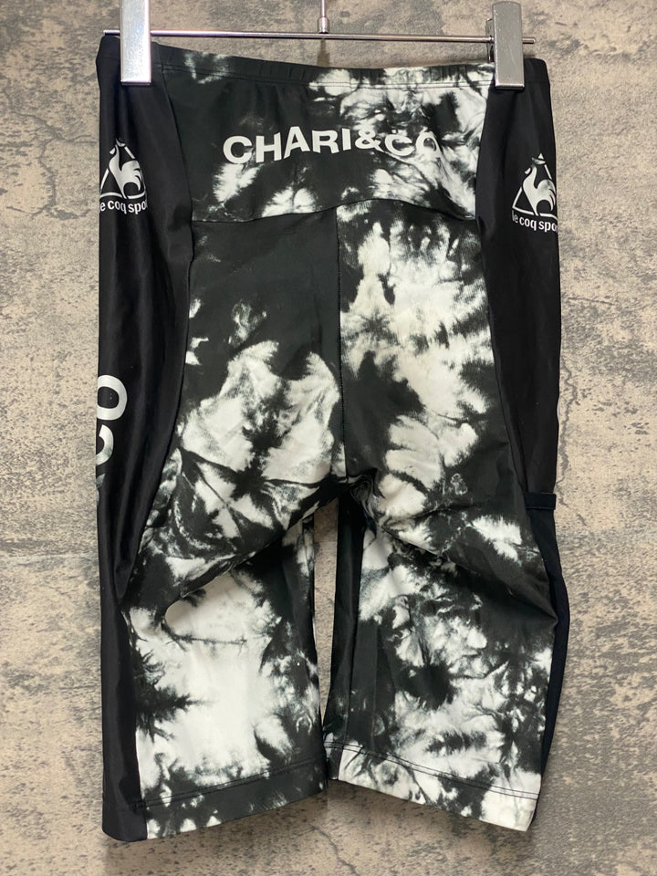 JO747 ルコックスポルティフ le coq sportif CHARI＆CO レーサーパンツ 黒 白 サイズ不明