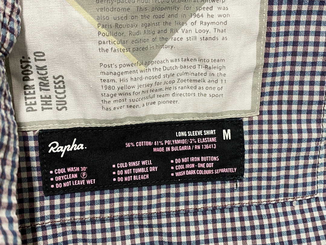 KI182 ラファ Rapha LONG SLEEVE SHIRT 長袖 シャツ チェック柄 M