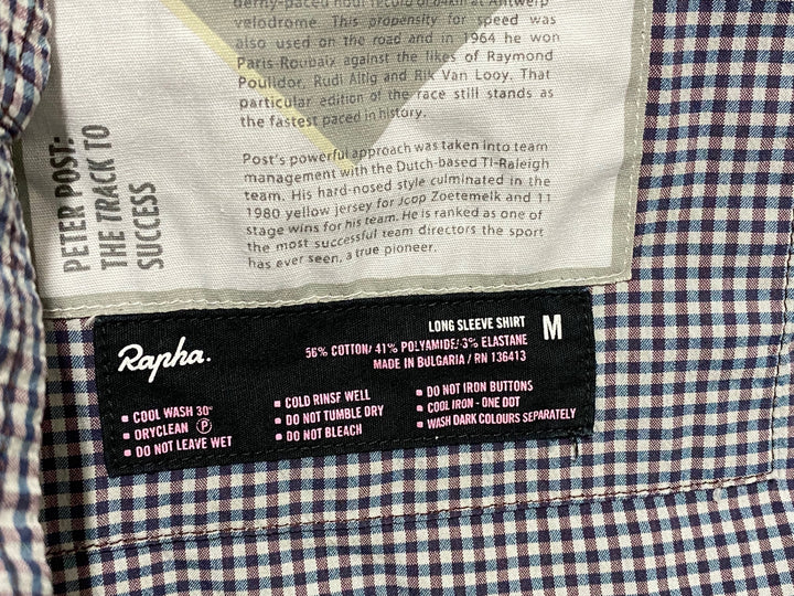 KI182 ラファ Rapha LONG SLEEVE SHIRT 長袖 シャツ チェック柄 M