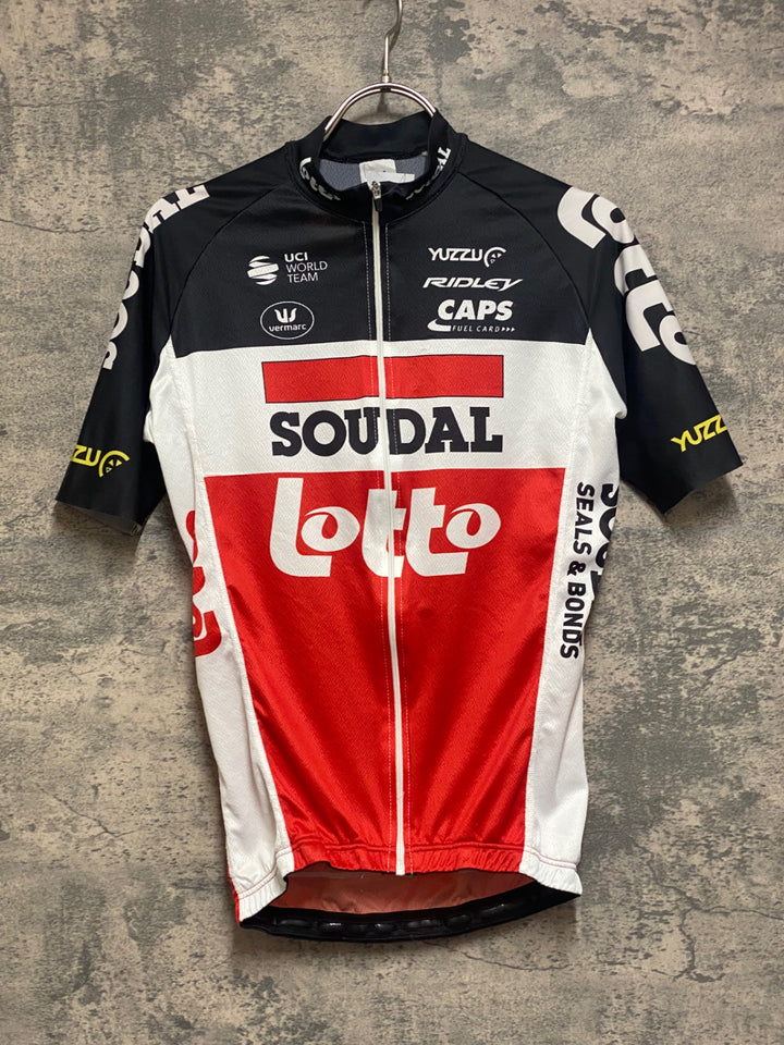 JQ316 フェルマルク vermarc 半袖 サイクルジャージ 黒 白 赤 M Lotto SOUDAL