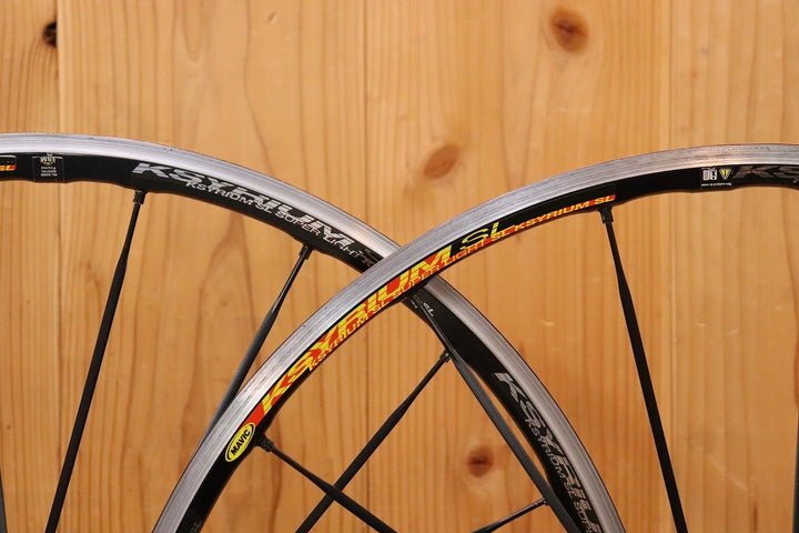 マヴィック MAVIC キシリウム KSYRIUM SL SUPERLIGHT アルミ クリンチャー ホイールセット シマノ 11/12S ナローリム 15C 【芦屋店】