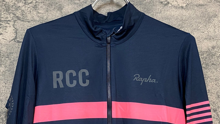 KJ014 ラファ Rapha MENS RCC PRO TEAM LONG SLEEVE JERSEY 長袖 サイクルジャージ ネイビー L