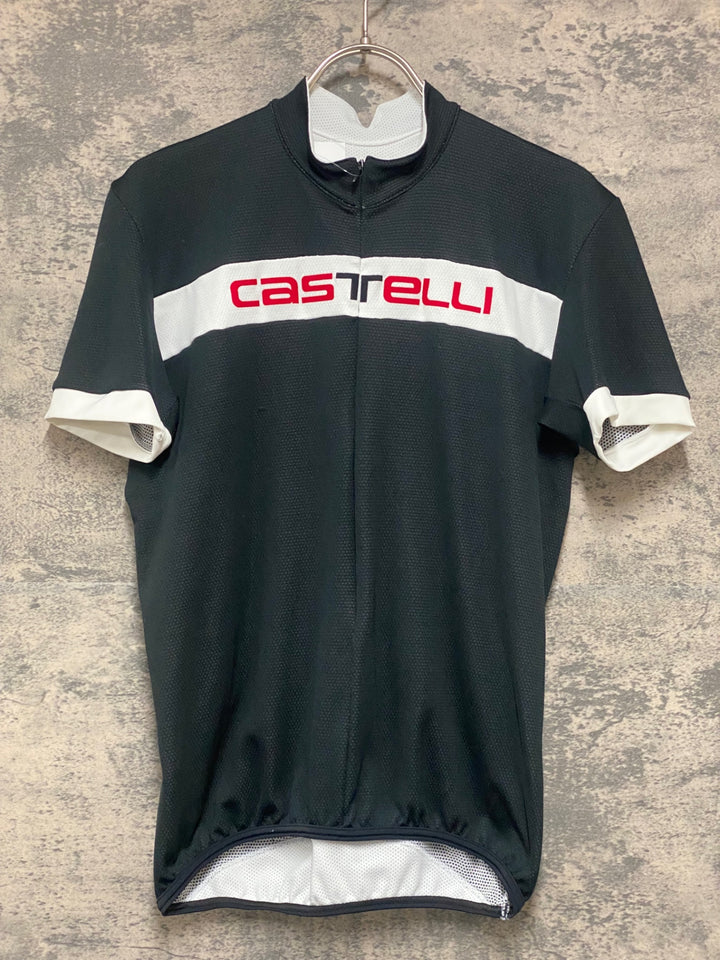 KG960 カステリ CASTELLI 半袖 サイクルジャージ 黒 S ハーフジップ