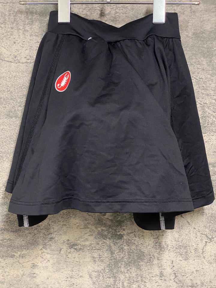 JK846 カステリ castelli サイクルスカート パッド付 黒 XS レディース 擦れあり