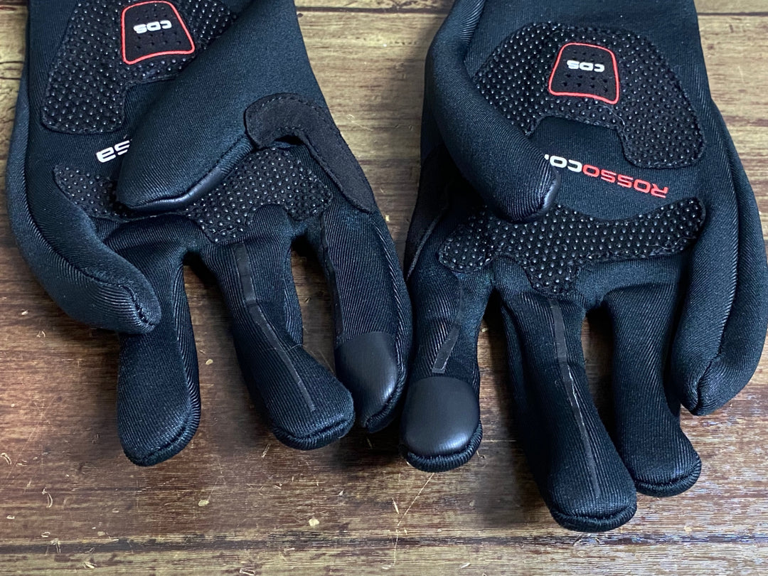 JK209 カステリ CASTELLI ROSSOCORSA perfetto 長指 グローブ 黒 XS 裏起毛 WINDSTOPPER ※タグカット