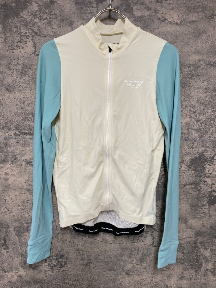 JY484 パスノーマルスタジオ PAS NORMAL STUDIOS Mechanism Long Sleeve Jersey 長袖 サイクルジャージ ホワイト グリーン M