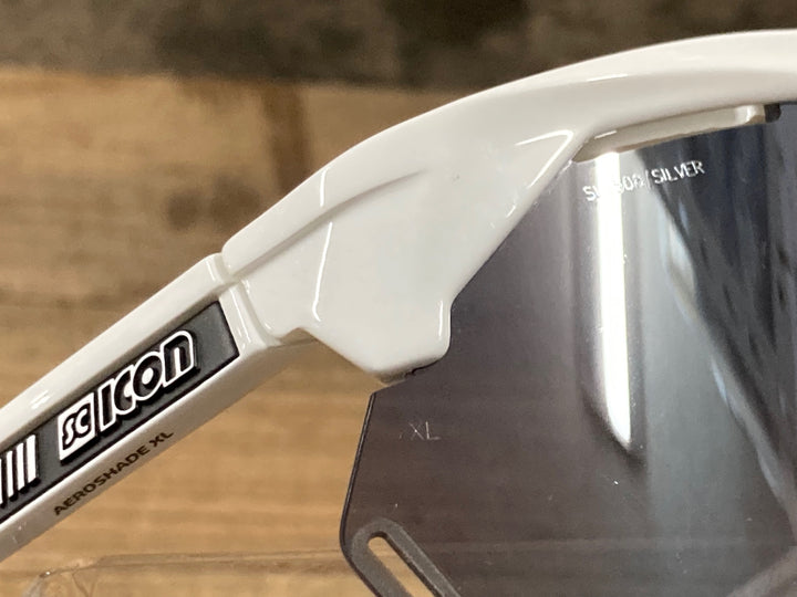 KP307 シーコン SCICON AEROSHADE XL SL2508/SILVER XL サングラス アイウェア 白 ※汚れ