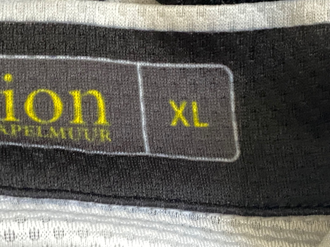 JV397 リオンドカペルミュール Lion de KAPELMUUR 半袖 サイクルジャージ 白 黒 XL